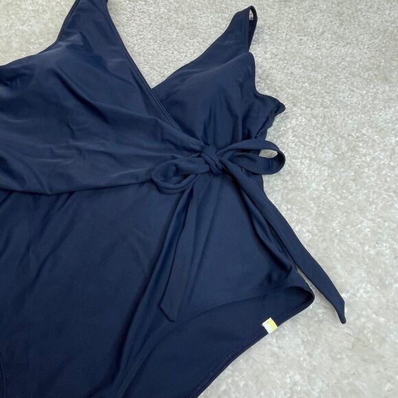 Summersalt The Perfect Wrap One Piece Swimsuit Navy Blue Womens Plus 22 - Picture 7 of 10